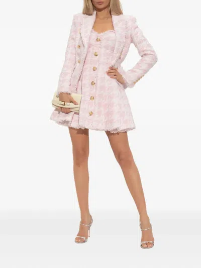 Balmain Fringed Blazer In Pink