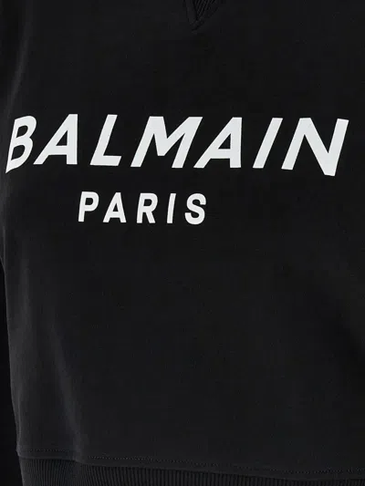 Balmain Biologic Cotton Sweatshirt With Frontal Logo In Multi