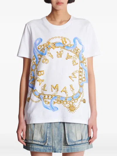 Balmain Printed T-shirt In White