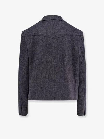 Hugo Boss Boss Women Double-breasted Wool Blend Blazer In Animal Print