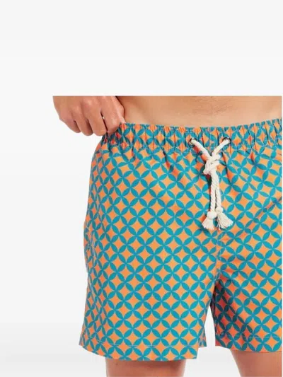 Gassa D Amante Amalfi Geometric Print Swim Shorts In Green