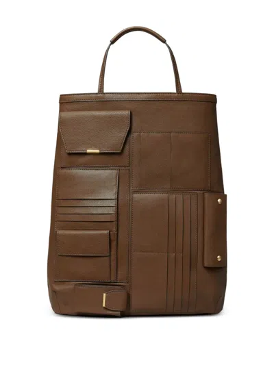 Tory Burch Multi Pocket Tote Bag In Brown