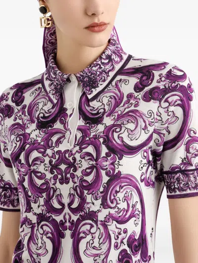 Dolce & Gabbana Maiolica-print Polo Shirt In Animal Print