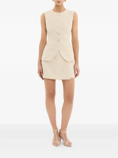 Rebecca Vallance Button Winnie Vest In Neutral