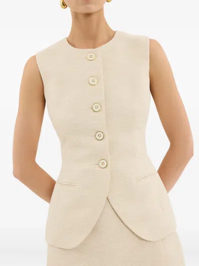 Rebecca Vallance Button Winnie Vest In Neutral