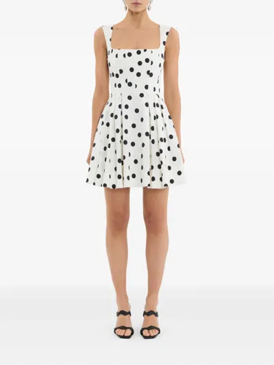 Rebecca Vallance Womens Polka Dot Print Maisie Polka-dot Cotton-blend Mini Dress In Multi