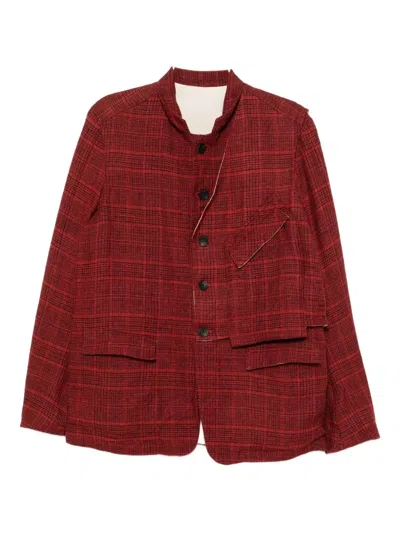 The Viridi-anne Checked Blazer In Red