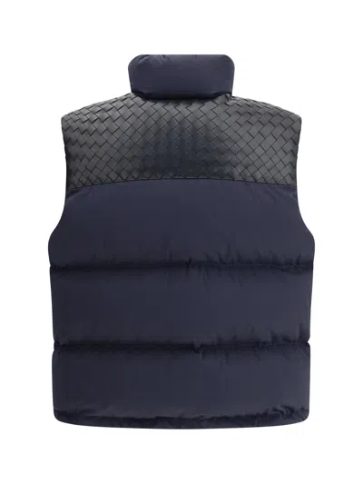 Bottega Veneta Men Midnight Blue Cotton Blend Down Jacket In Black