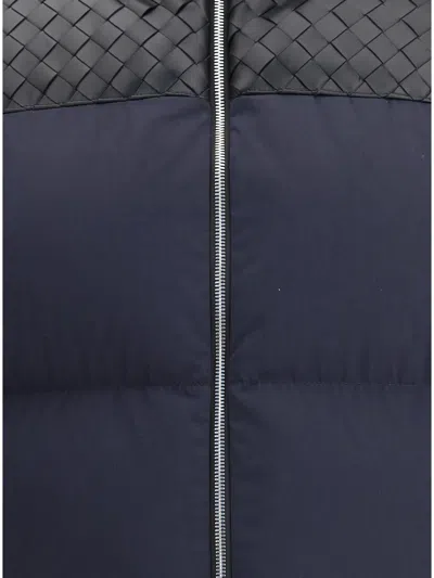 Bottega Veneta Men Midnight Blue Cotton Blend Down Jacket In Black