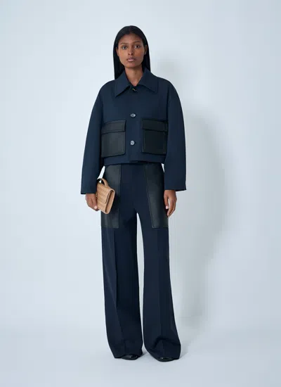 Bottega Veneta Women Compact Wool And Cotton Twill Jacket In Blue