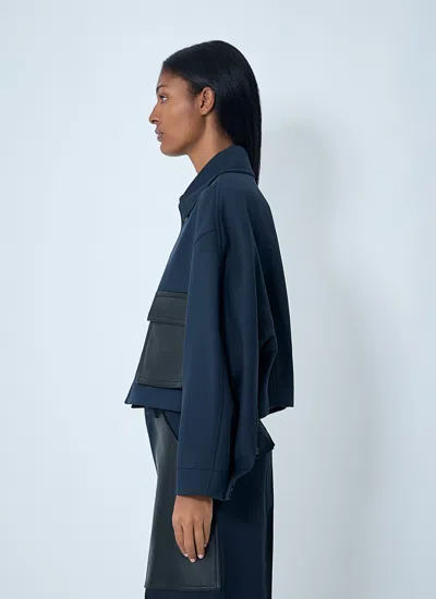Bottega Veneta Women Compact Wool And Cotton Twill Jacket In Blue