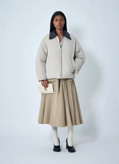 Bottega Veneta Women Tech Nylon Puffer Jacket In Gray