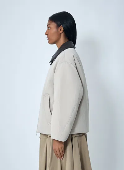 Bottega Veneta Women Tech Nylon Puffer Jacket In Gray