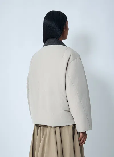 Bottega Veneta Women Tech Nylon Puffer Jacket In Gray