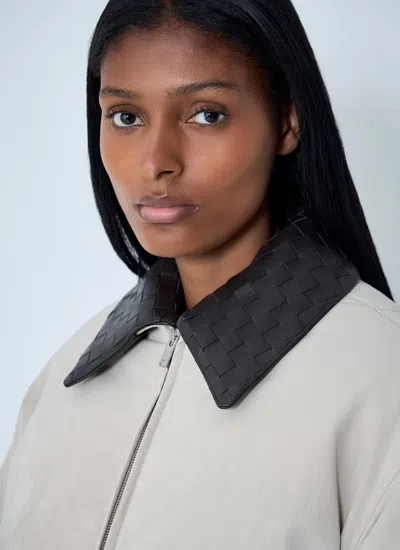 Bottega Veneta Women Tech Nylon Puffer Jacket In Gray