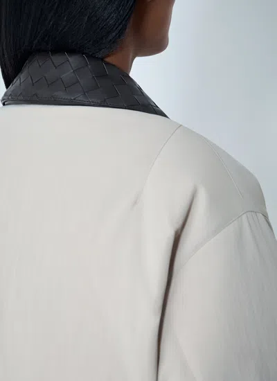 Bottega Veneta Women Tech Nylon Puffer Jacket In Gray