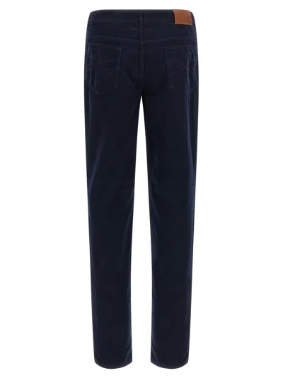 Brunello Cucinelli Corduroy Pants Blue In Multi