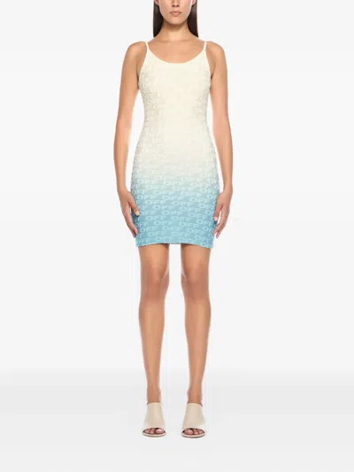 Off-white Gradient-effect Logo Midi Dress In Multi