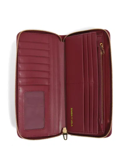 Bimba Y Lola Rectangular Zipped Wallet In Red