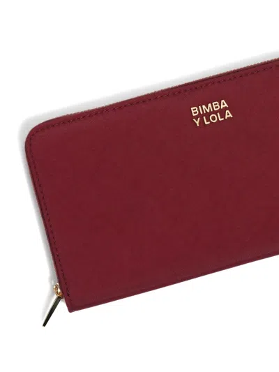 Bimba Y Lola Rectangular Zipped Wallet In Red