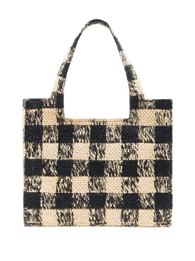 Loewe Font Checkerboard Logo Large Tote Bag In Pink