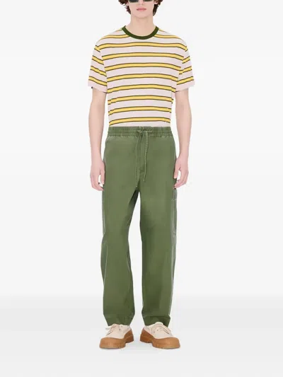 Kenzo Drawstring Cargo Trousers In Green