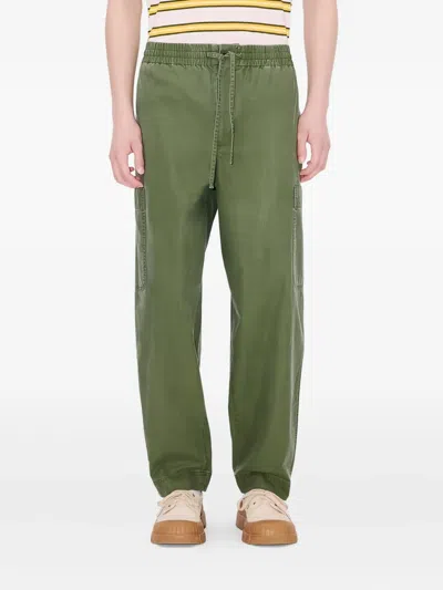Kenzo Drawstring Cargo Trousers In Green