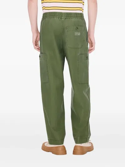 Kenzo Drawstring Cargo Trousers In Green