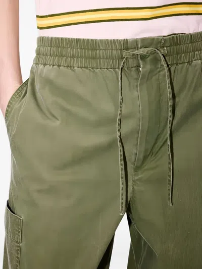 Kenzo Drawstring Cargo Trousers In Green