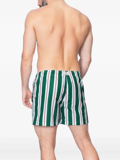 Gassa D Amante Riccione Striped Swim Shorts In Green