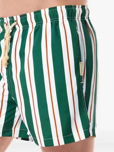 Gassa D Amante Riccione Striped Swim Shorts In Green