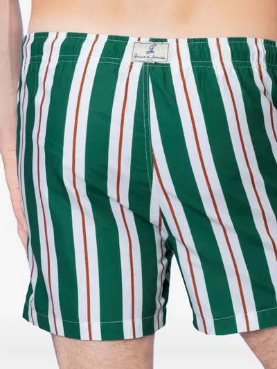 Gassa D Amante Riccione Striped Swim Shorts In Green