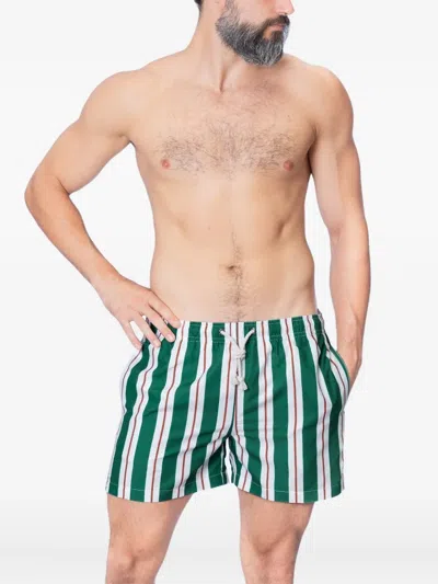Gassa D Amante Riccione Striped Swim Shorts In Green