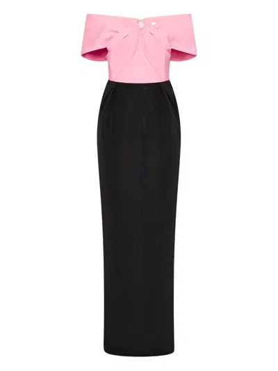 Rebecca Vallance Amaro Off-the-shoulder Taffeta Maxi Dress In Black