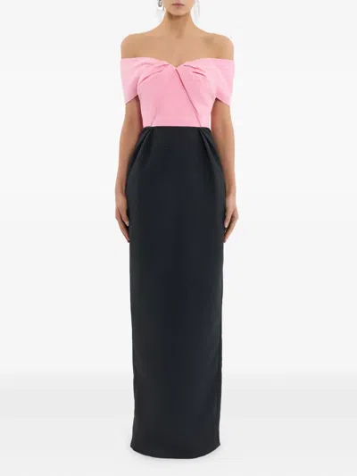 Rebecca Vallance Amaro Off-the-shoulder Taffeta Maxi Dress In Black