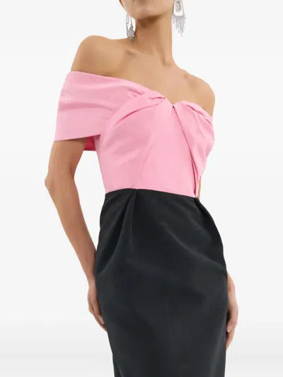 Rebecca Vallance Amaro Off-the-shoulder Taffeta Maxi Dress In Black