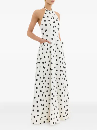 Rebecca Vallance Maisie Polka-dot Cotton-blend Maxi Dress In Red
