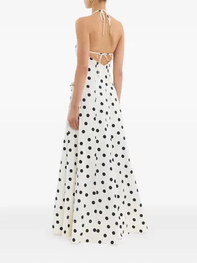 Rebecca Vallance Maisie Polka-dot Cotton-blend Maxi Dress In Red