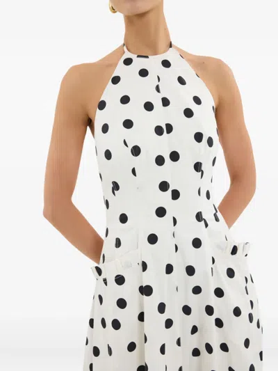 Rebecca Vallance Maisie Polka-dot Cotton-blend Maxi Dress In Red