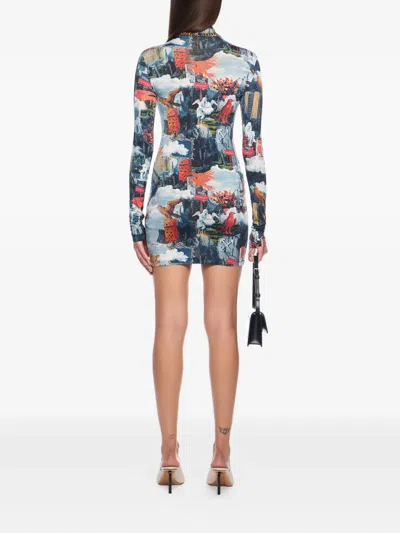 WORLD PAINT 长袖迷你连衣裙