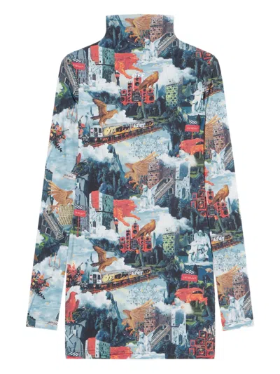 WORLD PAINT 长袖迷你连衣裙