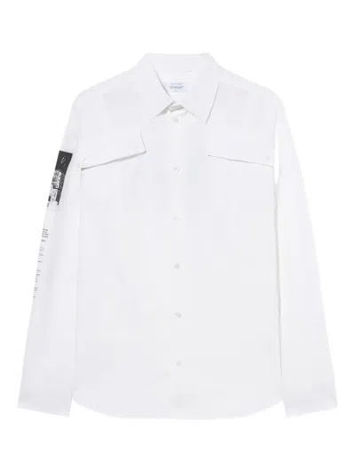 徽章府绸军风衬衫