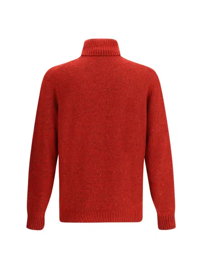 Brunello Cucinelli High Neck Sweater Sweaters And Cardigans Multicolor In Red