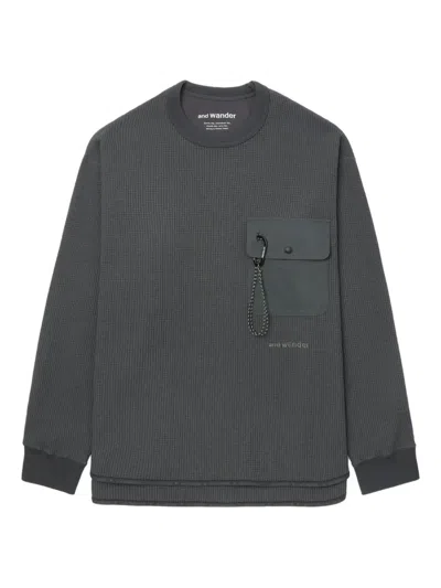 And Wander Waffle Long Sleeve T-shirt In Gray