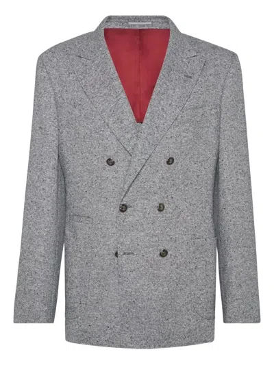 Brunello Cucinelli Men Suit-type Jacket In Gray