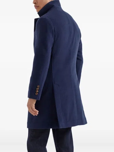 Brunello Cucinelli Men Water-resistant Coat In Blue