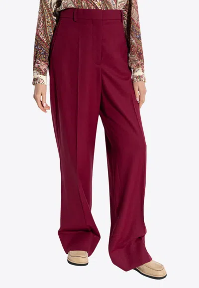 Stella Mccartney Tailored Wool Pants In Burgundy