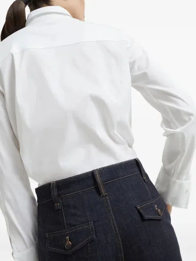 Brunello Cucinelli Women Denim Sartorial Square Trousers With Monili In Multi