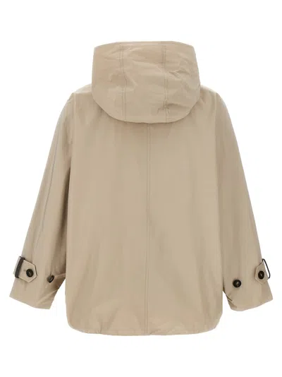 Brunello Cucinelli Double-breasted Jacket Casual Jackets And Parka Beige In Animal Print
