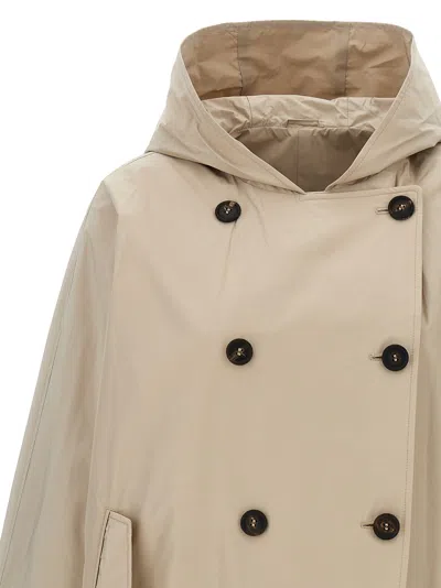Brunello Cucinelli Double-breasted Jacket Casual Jackets And Parka Beige In Animal Print